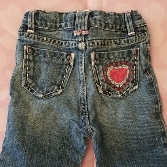 GAP Bottoms Gap Baby Girl Distressed Heart Patch Bootleg Jeans